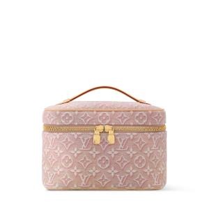 Louis Vuitton Nice Mini Vanity Case Pink Denim Monogram M24098(17*13*11cm）