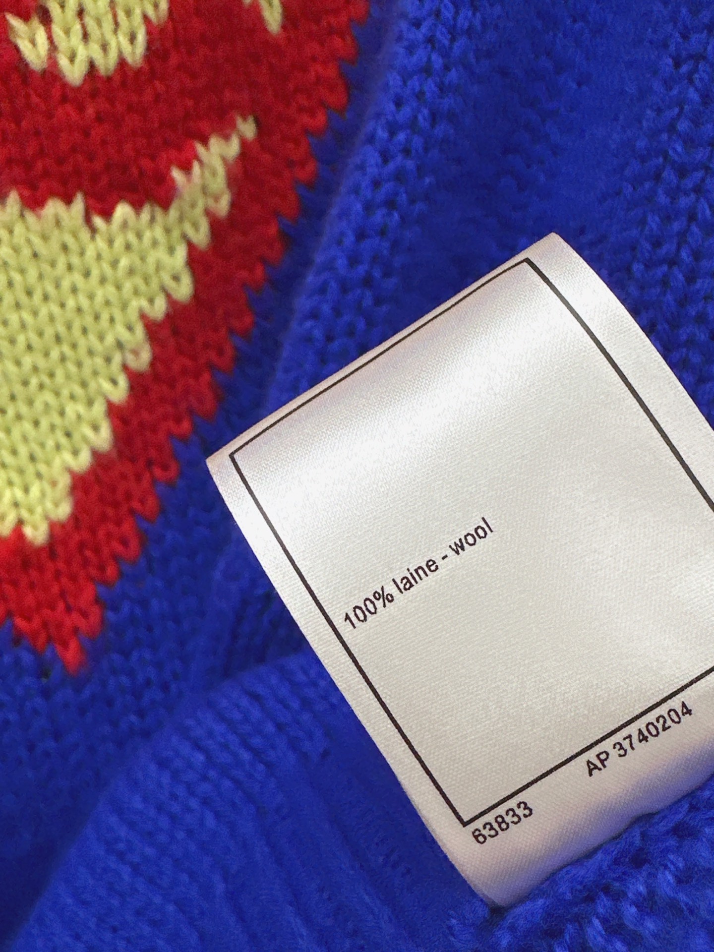 CHANEL Klein Blue Superman Shield Interlocking CC Jacquard Distressed Knit Sweater - Image 4