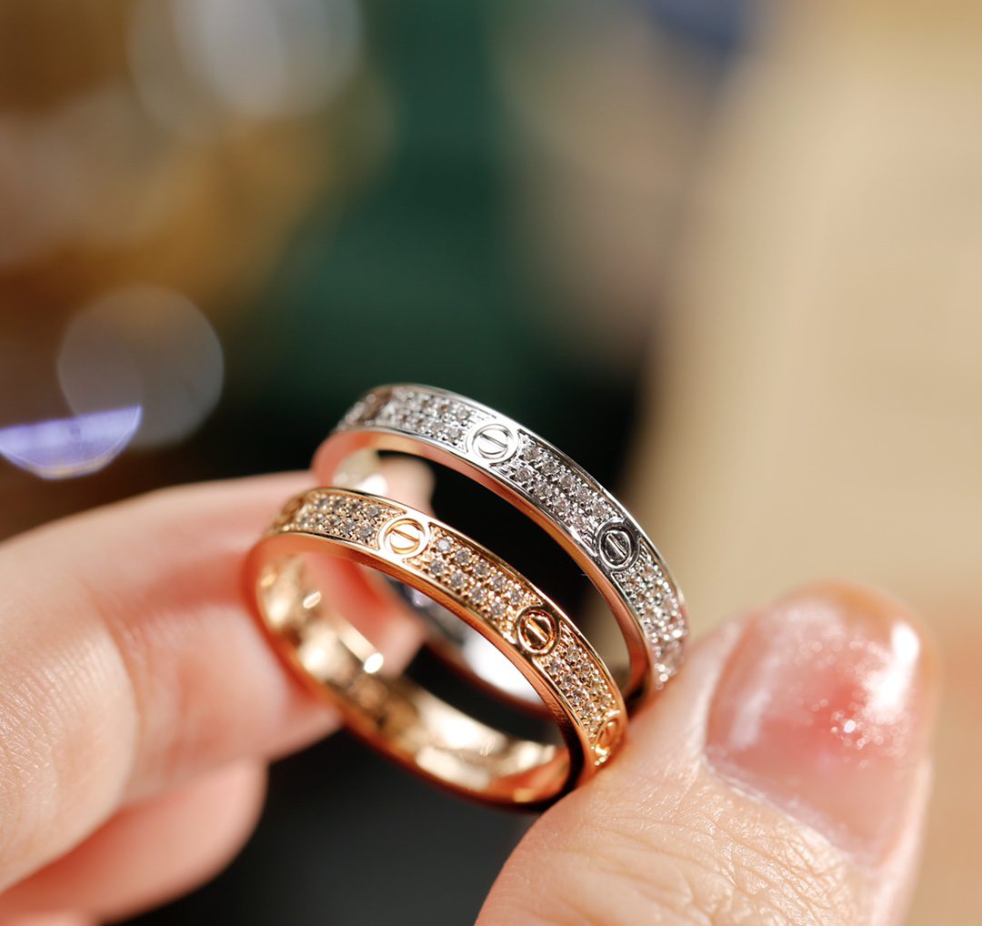 Cartier LOVE Rings Mini Model Paved - Image 8
