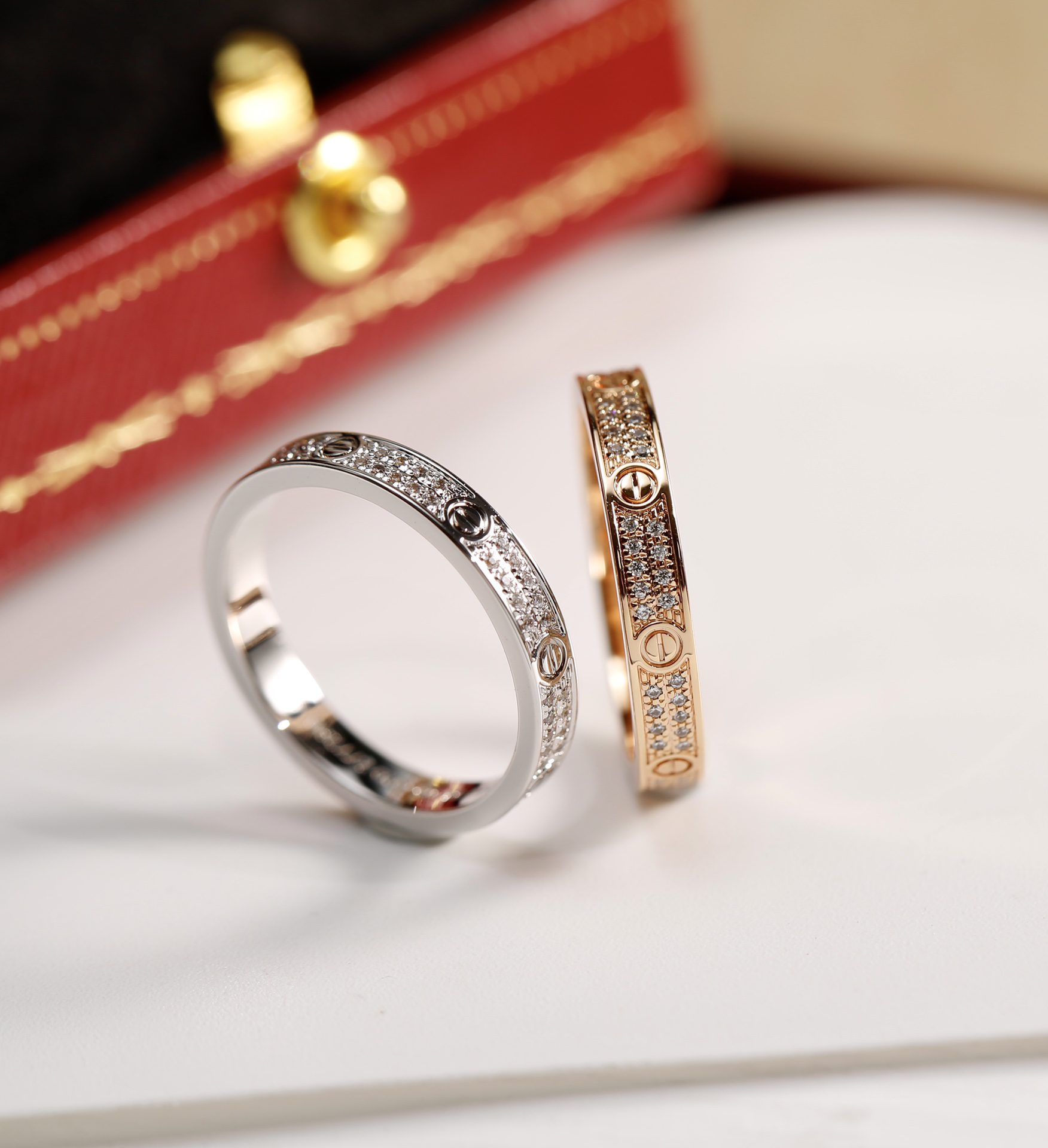 Cartier LOVE Rings Mini Model Paved - Image 4