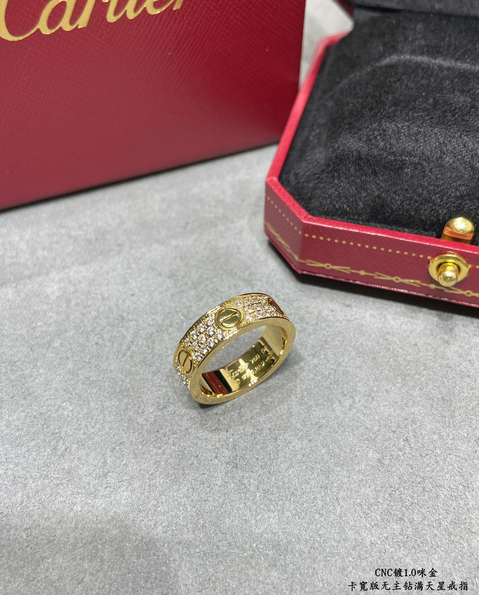 Cartier LOVE ring, classic model, paved - Image 5
