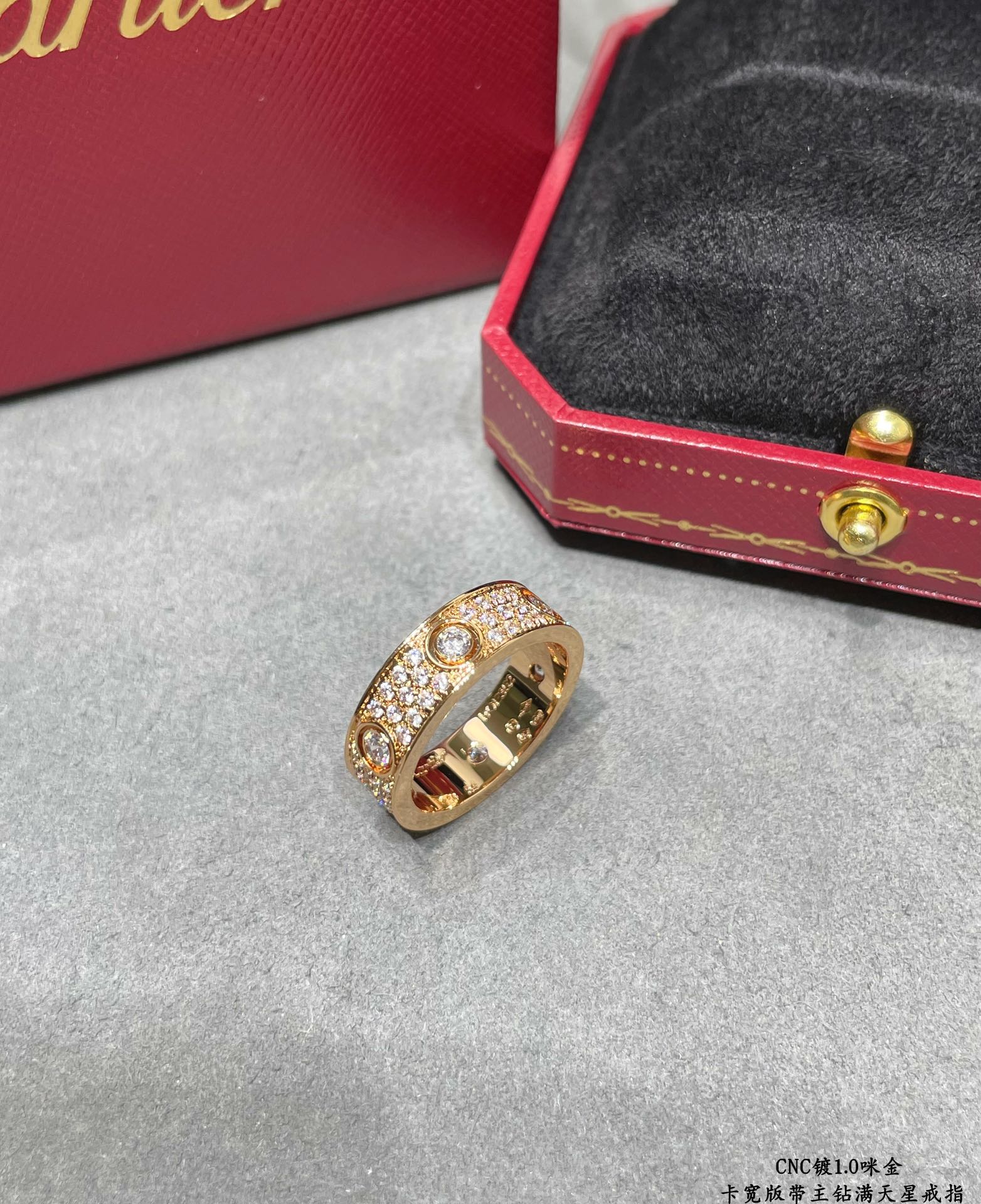 Cartier LOVE ring, classic model, paved, 6 diamonds - Image 4