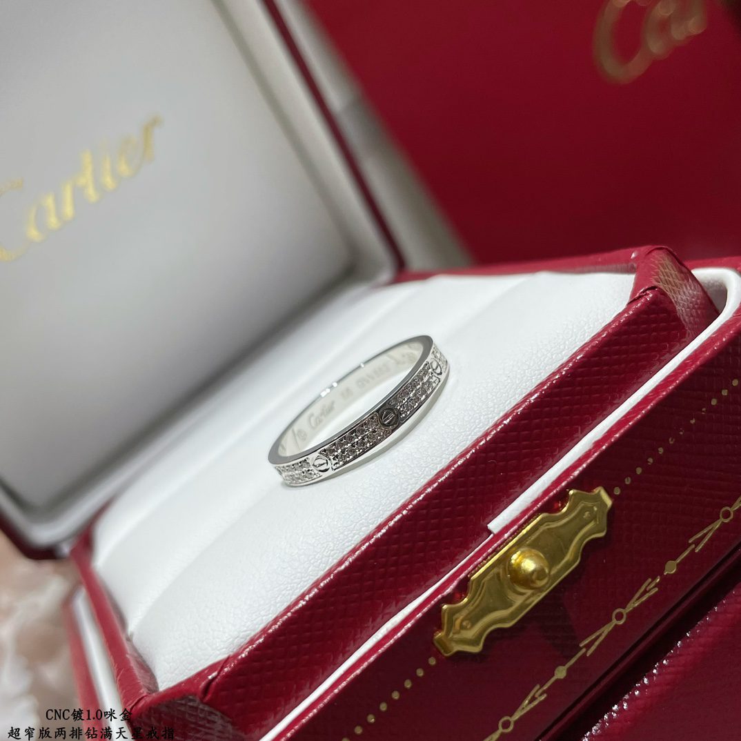 Cartier LOVE ring, mini model, paved - Image 7