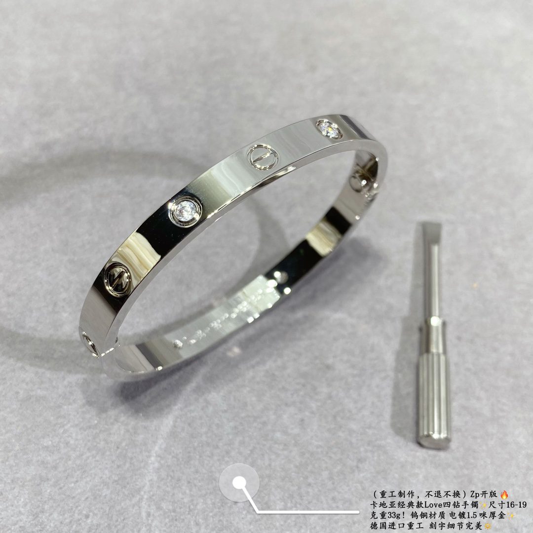 Cartier LOVE bracelet, classic model, 4 diamonds - Image 3
