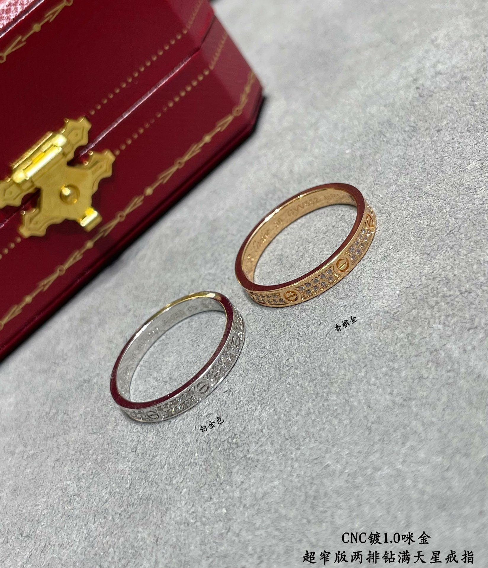 Cartier LOVE ring, mini model, paved - Image 3