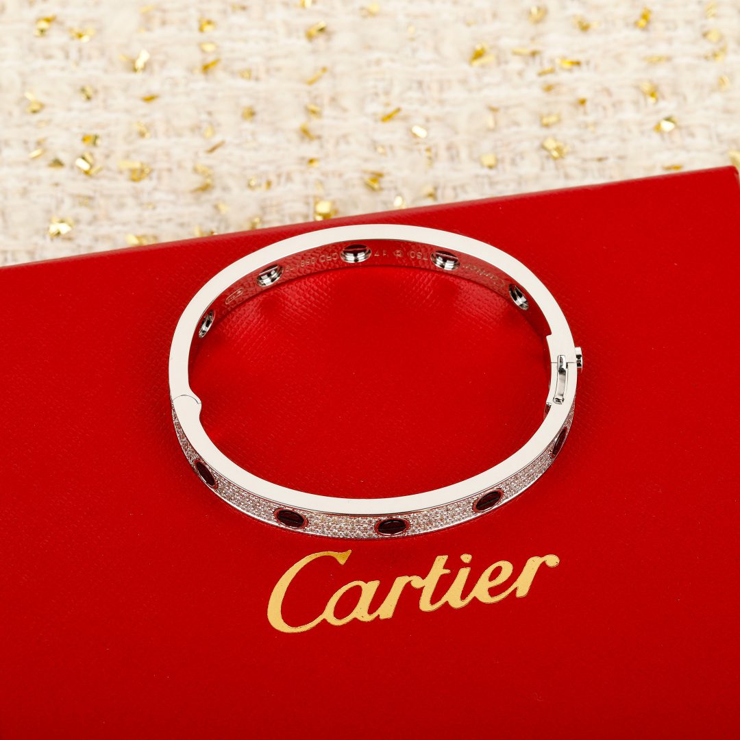 Cartier LOVE bracelet, classic model, paved, ceramic - Image 2