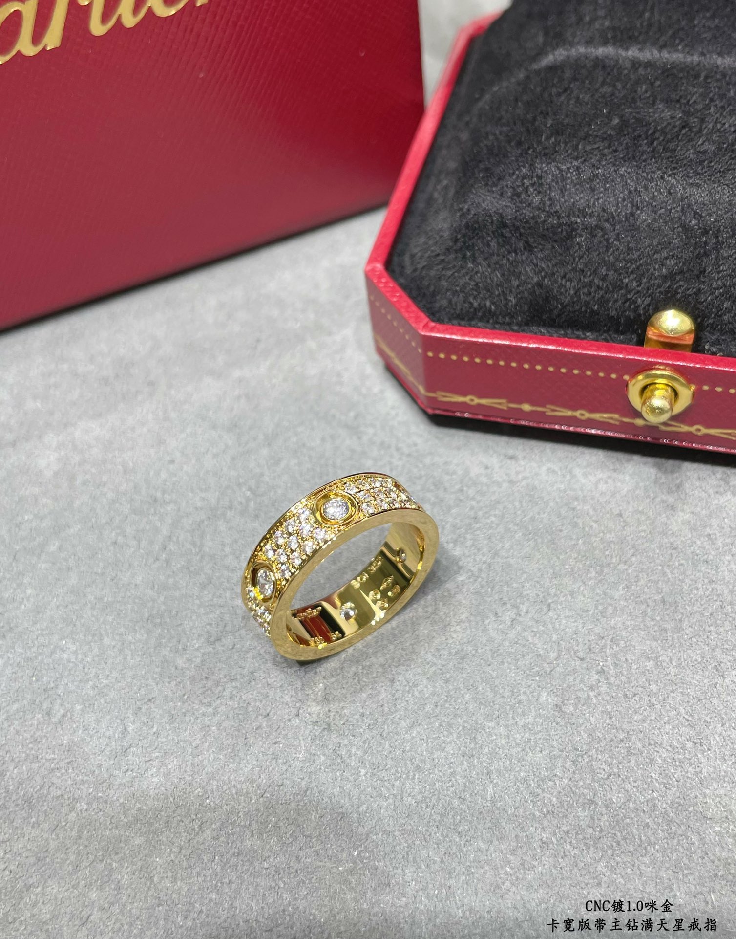 Cartier LOVE ring, classic model, paved, 6 diamonds - Image 6