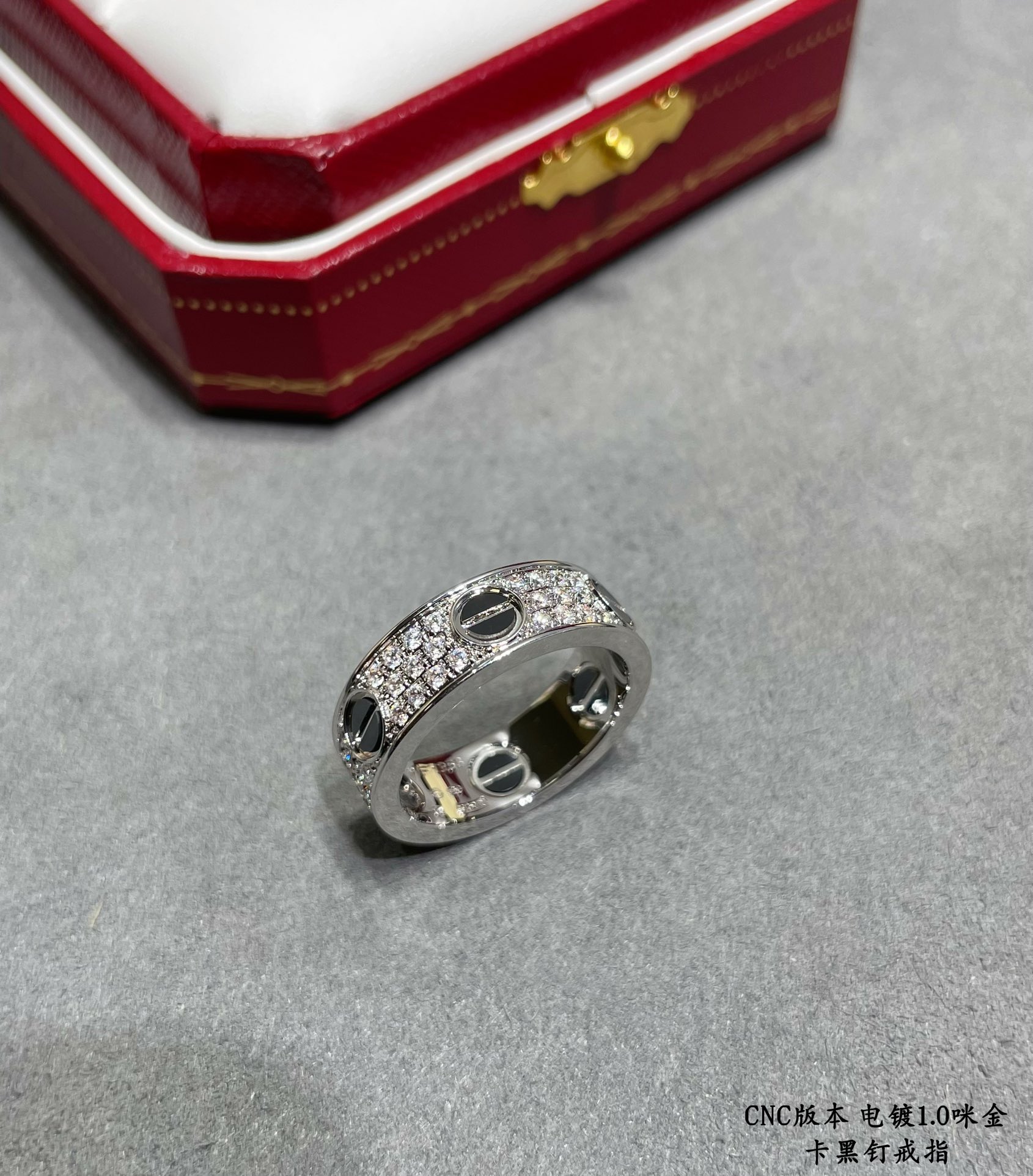Cartier LOVE ring, classic model, paved, ceramic - Image 3