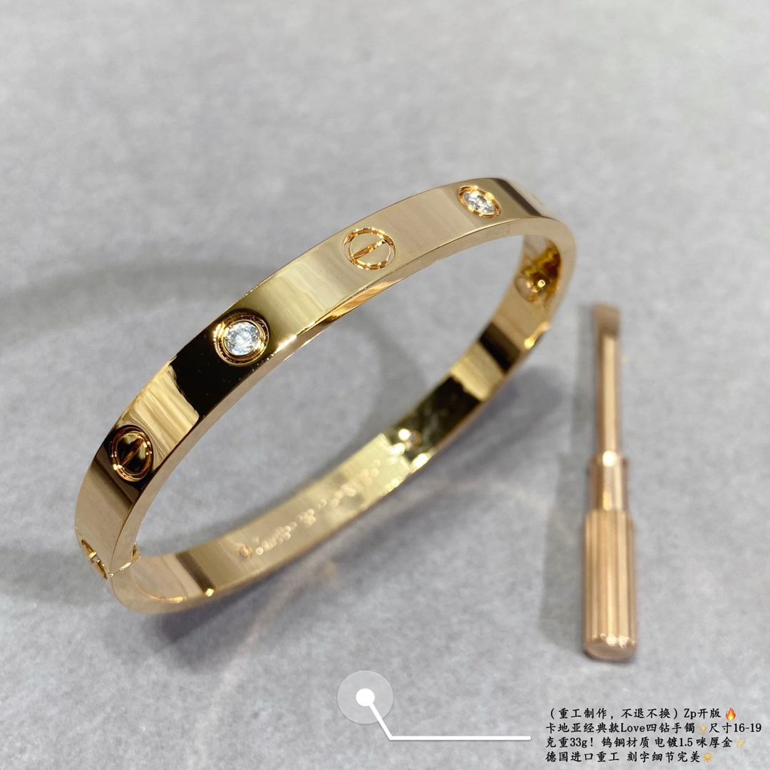 Cartier LOVE bracelet, classic model, 4 diamonds - Image 2