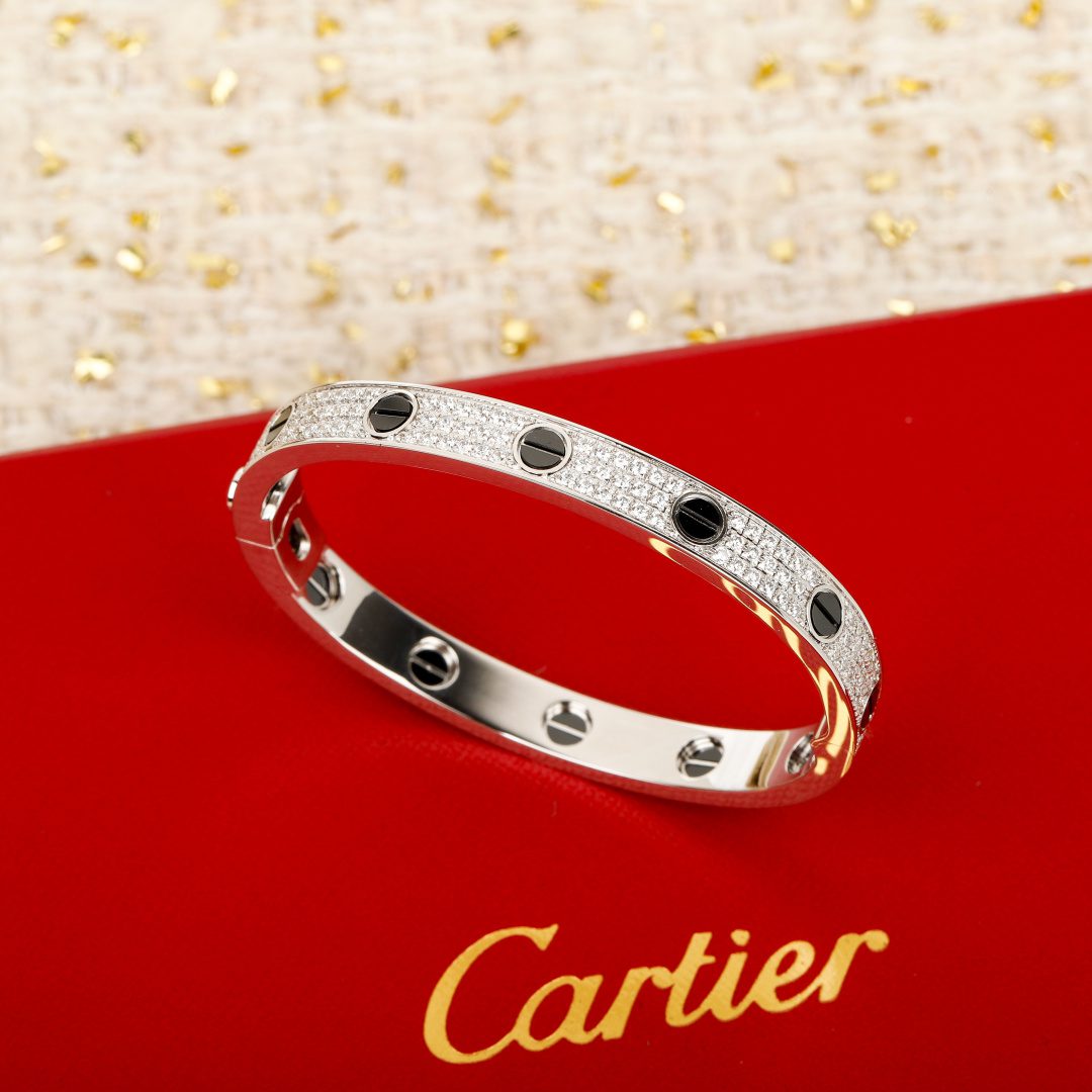 Cartier LOVE bracelet, classic model, paved, ceramic - Image 3