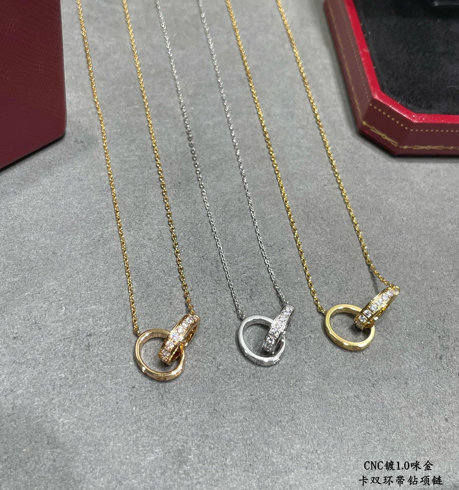 Cartier LOVE necklace, pendant, half-paved - Image 7