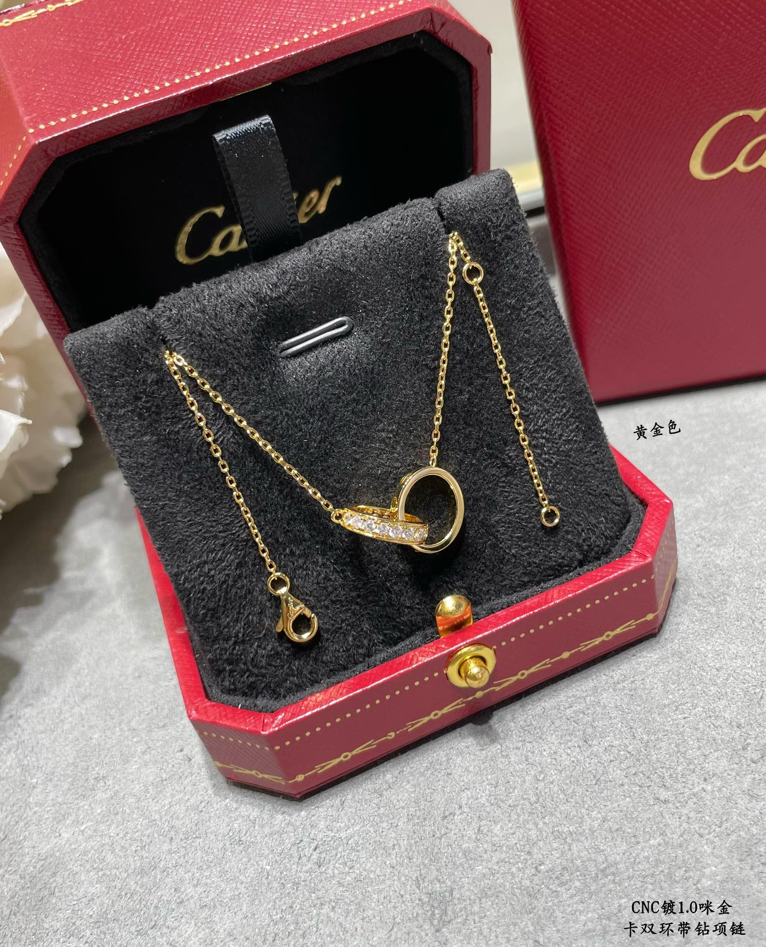 Cartier LOVE necklace, pendant, half-paved - Image 3