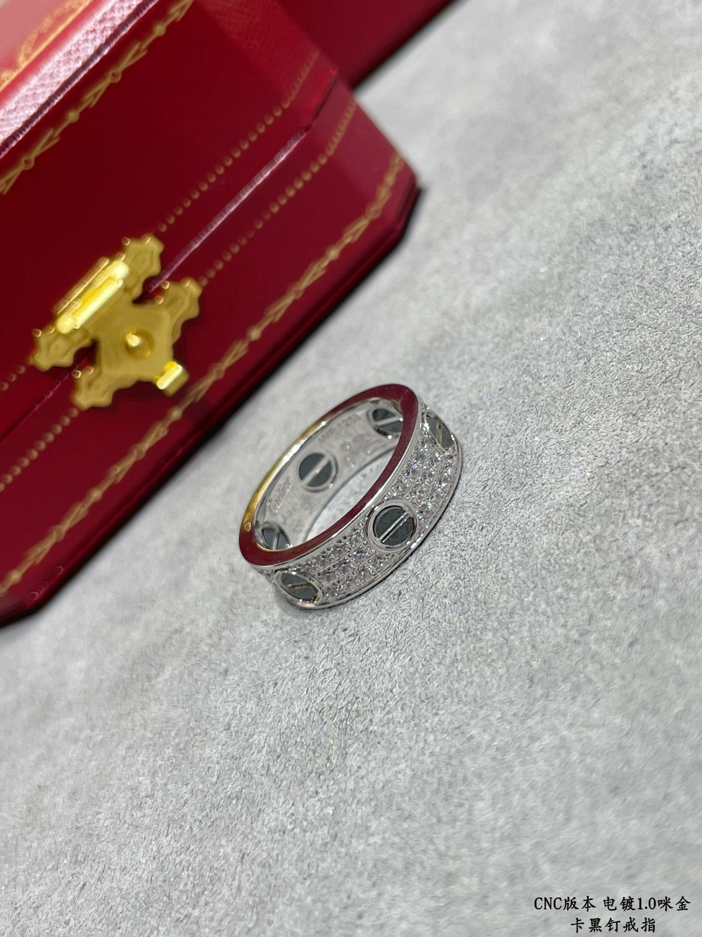 Cartier LOVE ring, classic model, paved, ceramic - Image 4