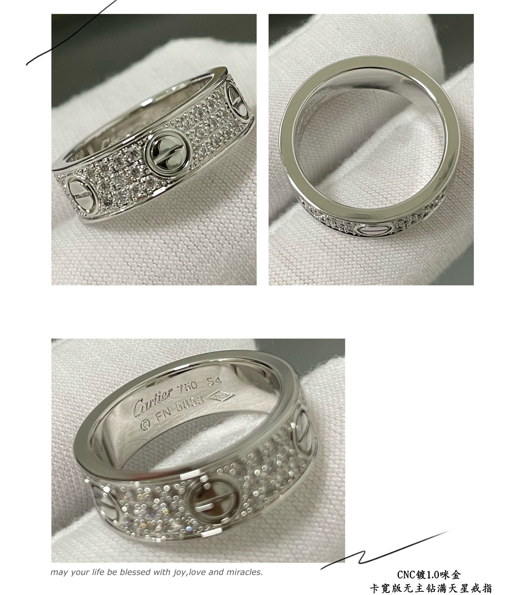 Cartier LOVE ring, classic model, paved - Image 6