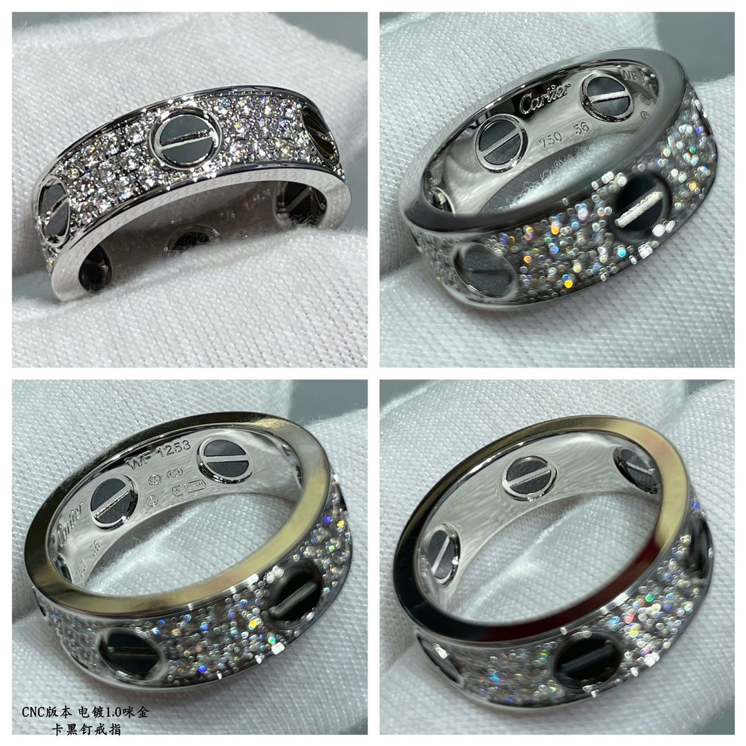 Cartier LOVE ring, classic model, paved, ceramic - Image 5
