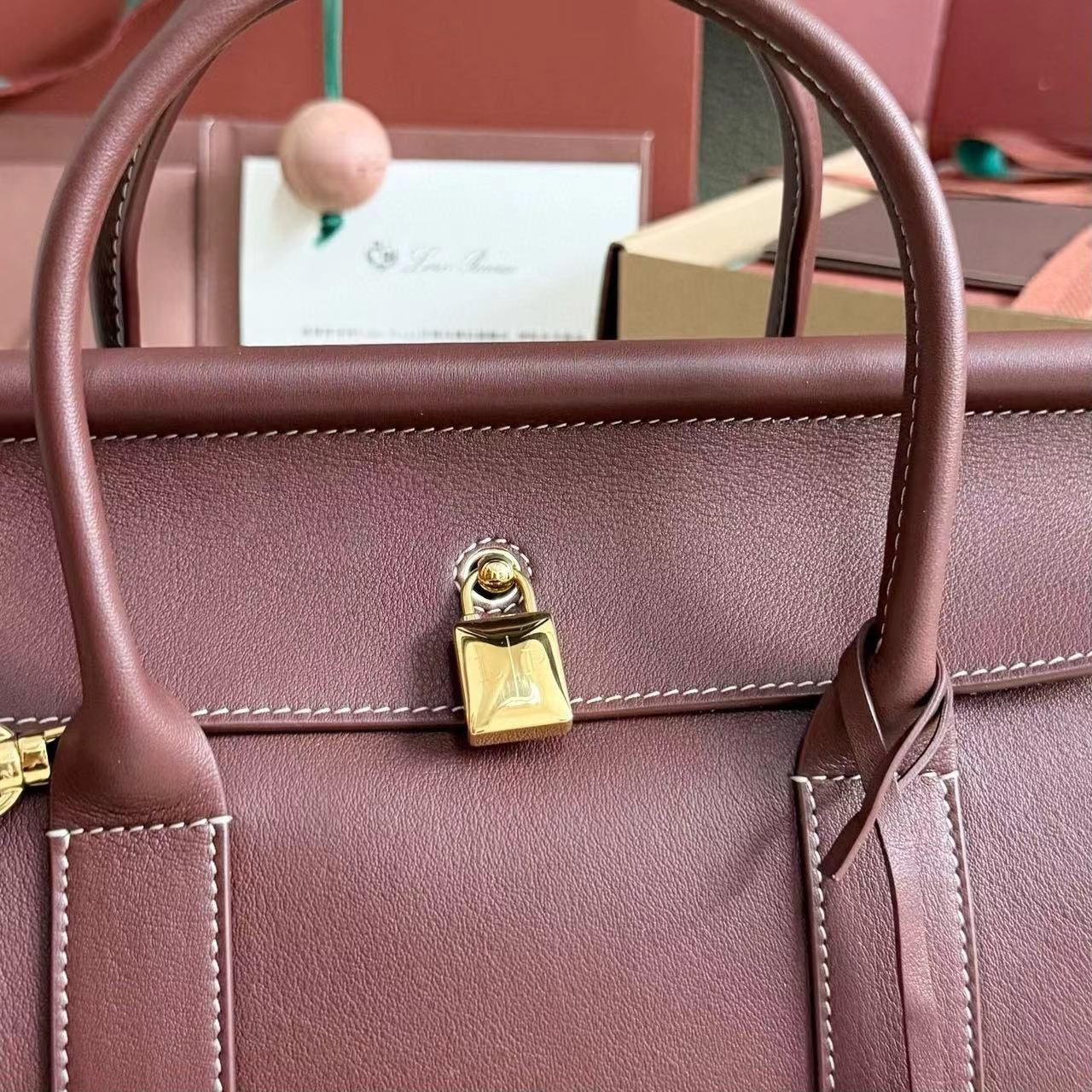 Loro Piana Loom Bag L25 Smooth Calfskin 25x18x12.5cm - Image 9