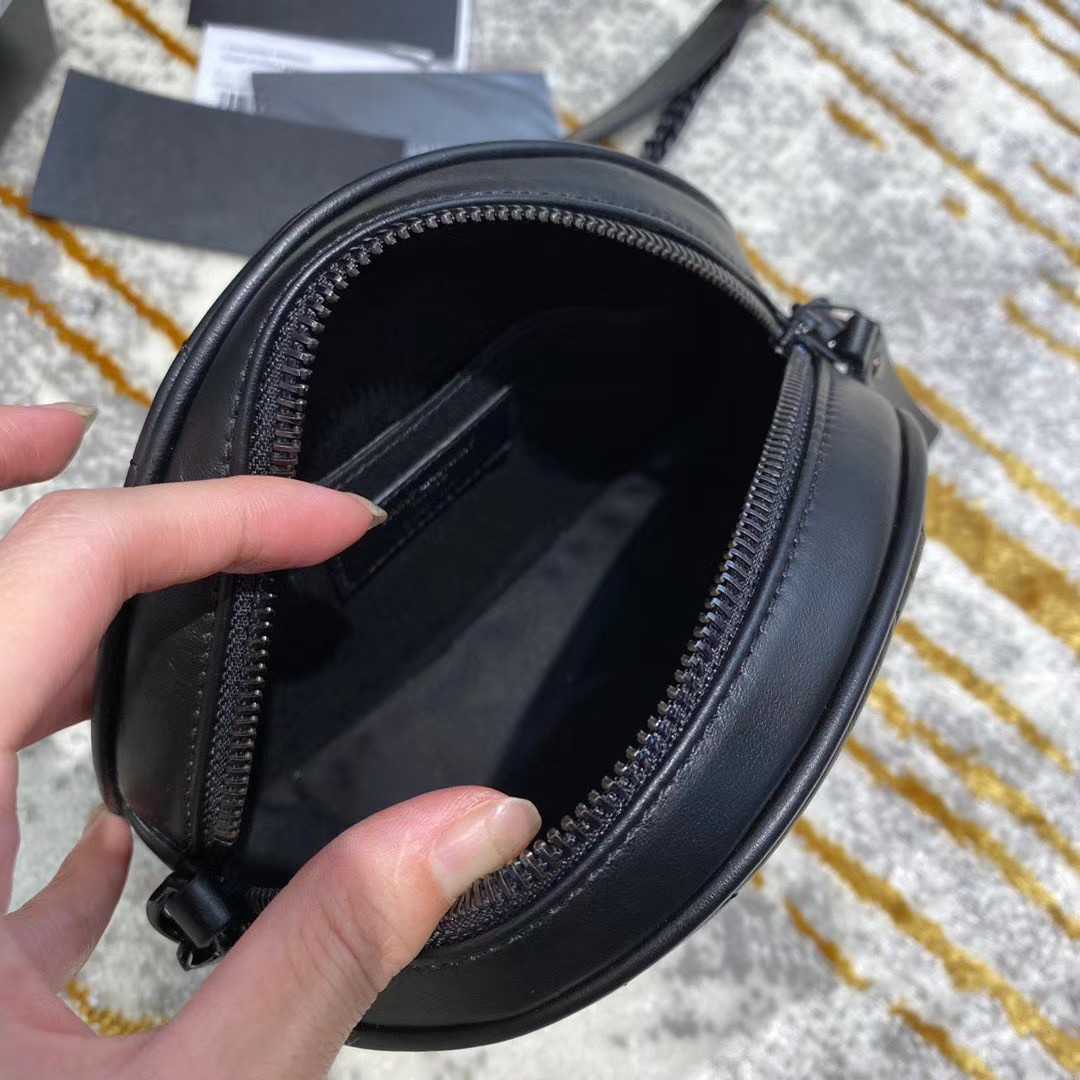 YSL VINYLE ROUND CAMERA BAG IN CHEVRON-QUILTED SMOOTH LEATHER - Handbags - YSL - Luxury Brands Bags - Image 4
