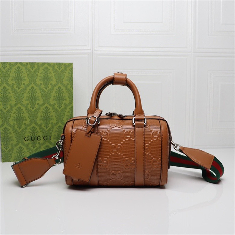 GUCCI JUMBO GG MINI DUFFLE BAG BROWN 8.6 x 5.9 x 4.9