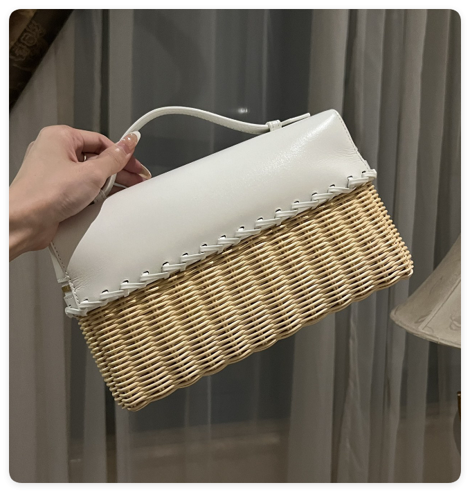 Loro Piana Extra Pocket L27 Wicker Bag FAN4043 (27*16*10cm) - Image 9