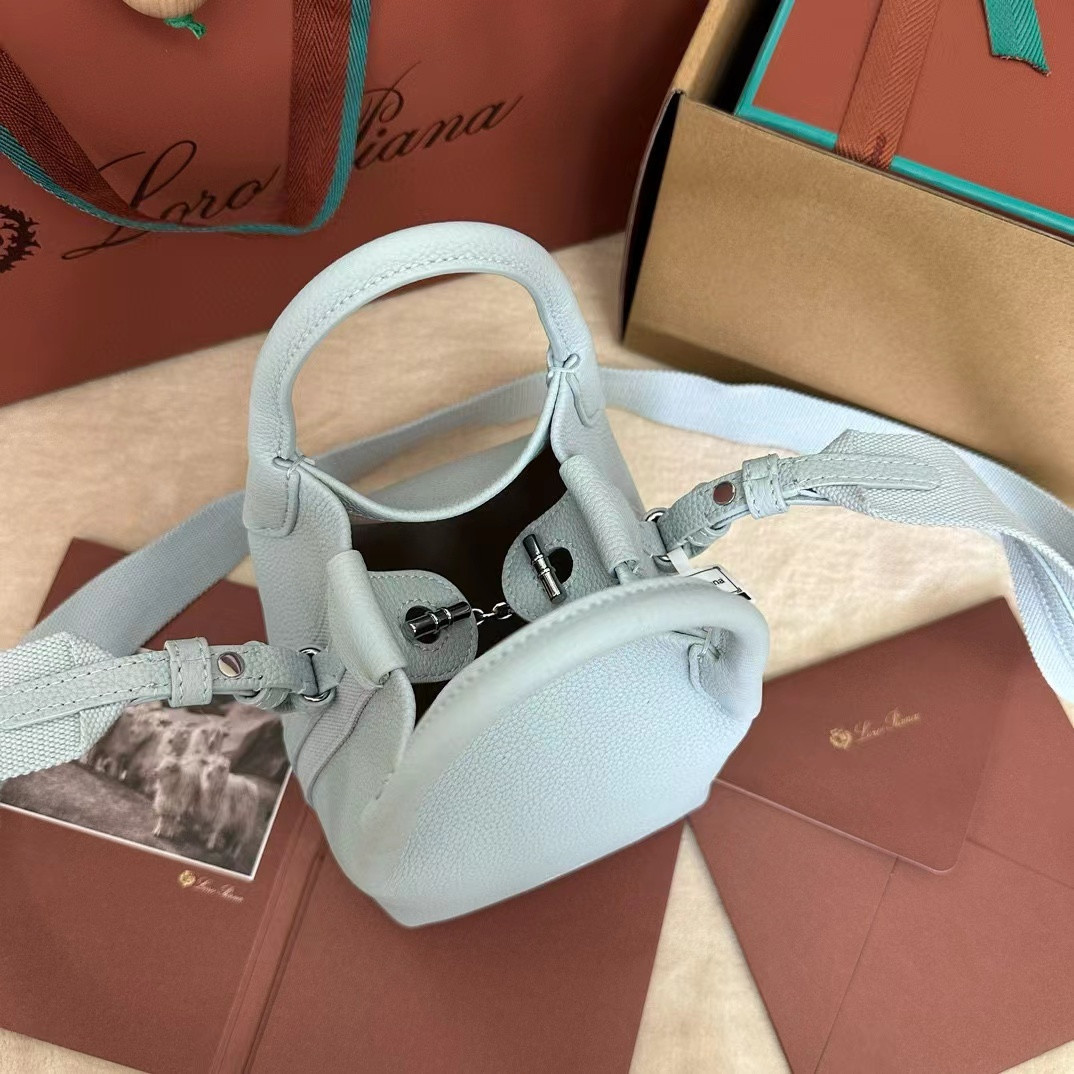 Loro Piana Small Bale Bag Grained Calfskin(21*17*17cm) - Image 7