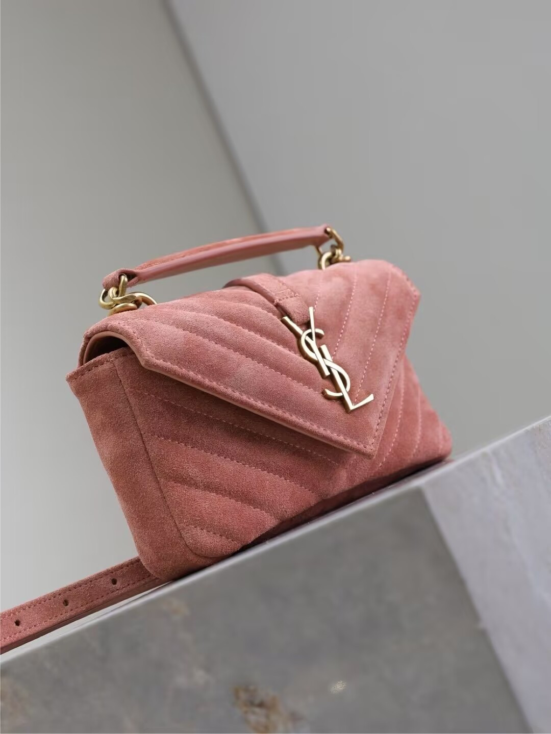 YSL Loulou college mini in suede 20x13x3cm - Image 5
