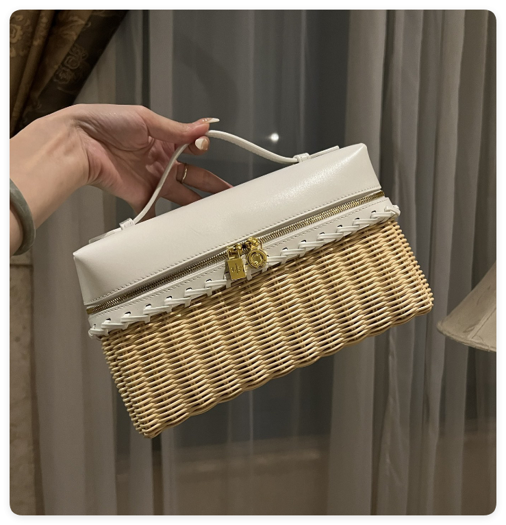 Loro Piana Extra Pocket L27 Wicker Bag FAN4043 (27*16*10cm) - Image 2