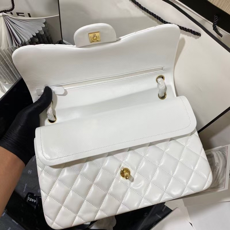 Chanel Classic Flap Jumbo 30cm CF White Gold 7.6 × 11.7 × 3.9 in - Image 5