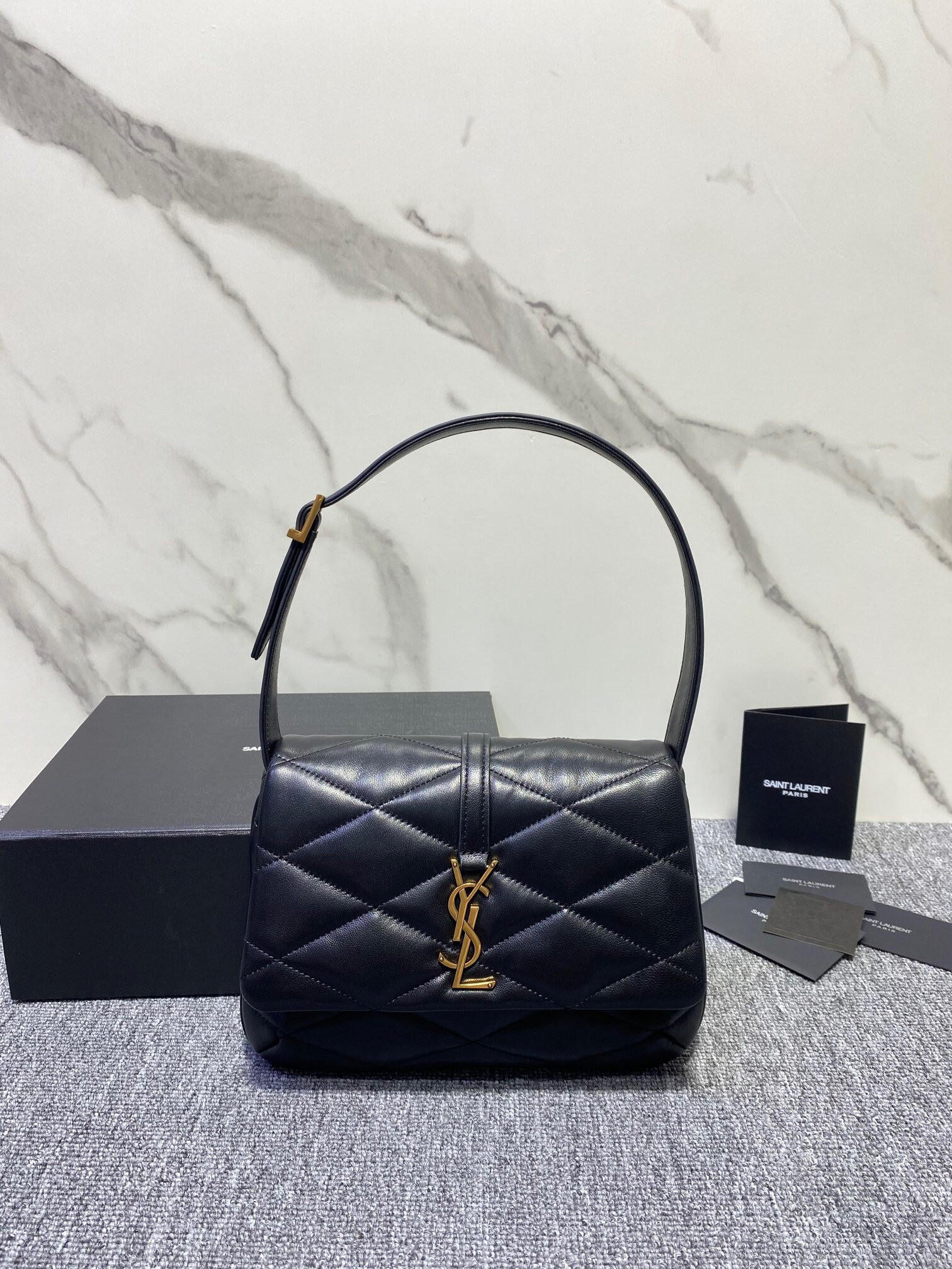 SAINT LAURENT LE 57 HOBO BAG IN QUILTED LAMBSKIN(24*18*5.5 CM)) - Image 3