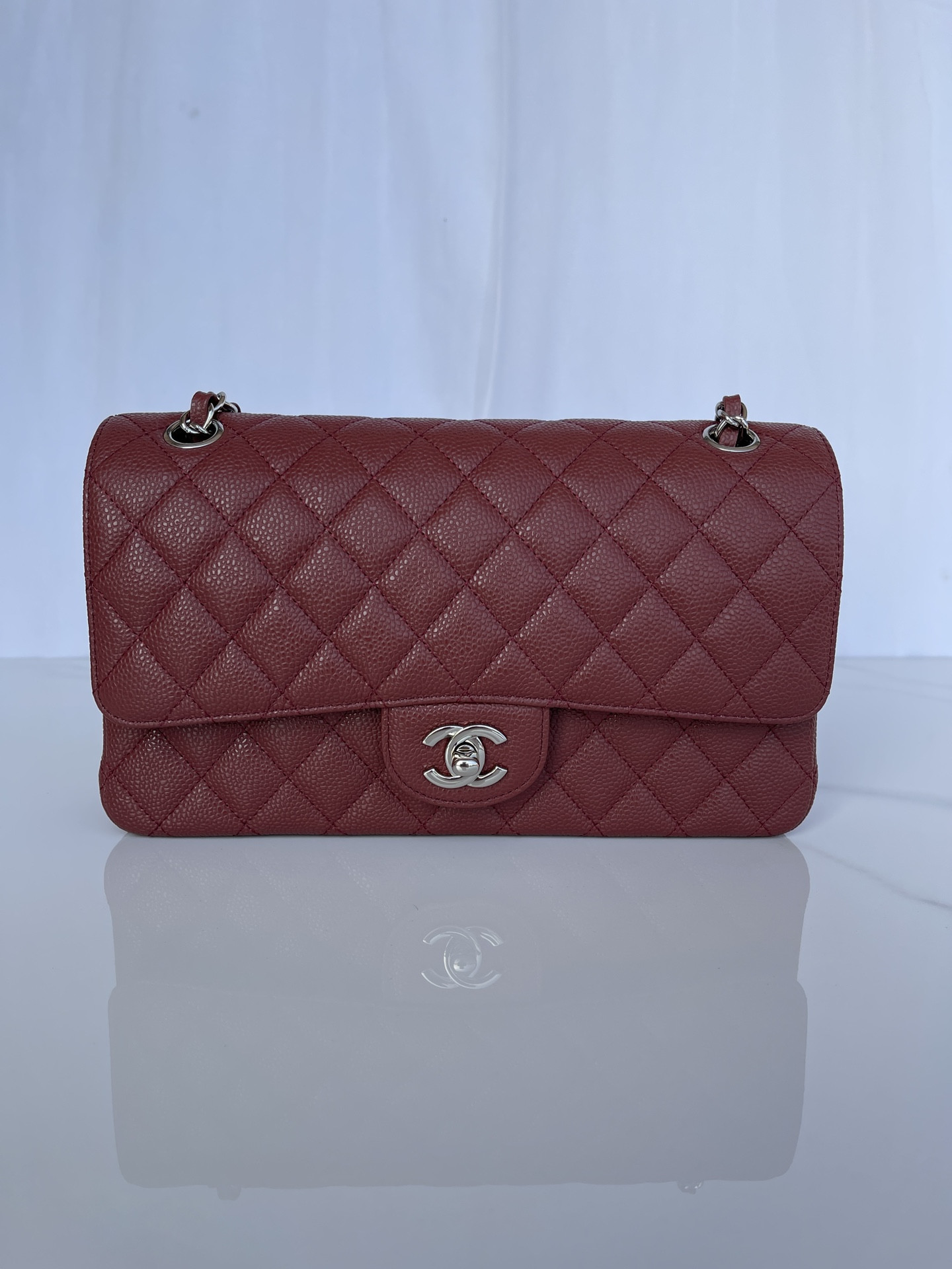 CHANEL CLASSIC HANDBAG Silver-Tone Metal 6 × 9.9 × 2.5 in - Image 2