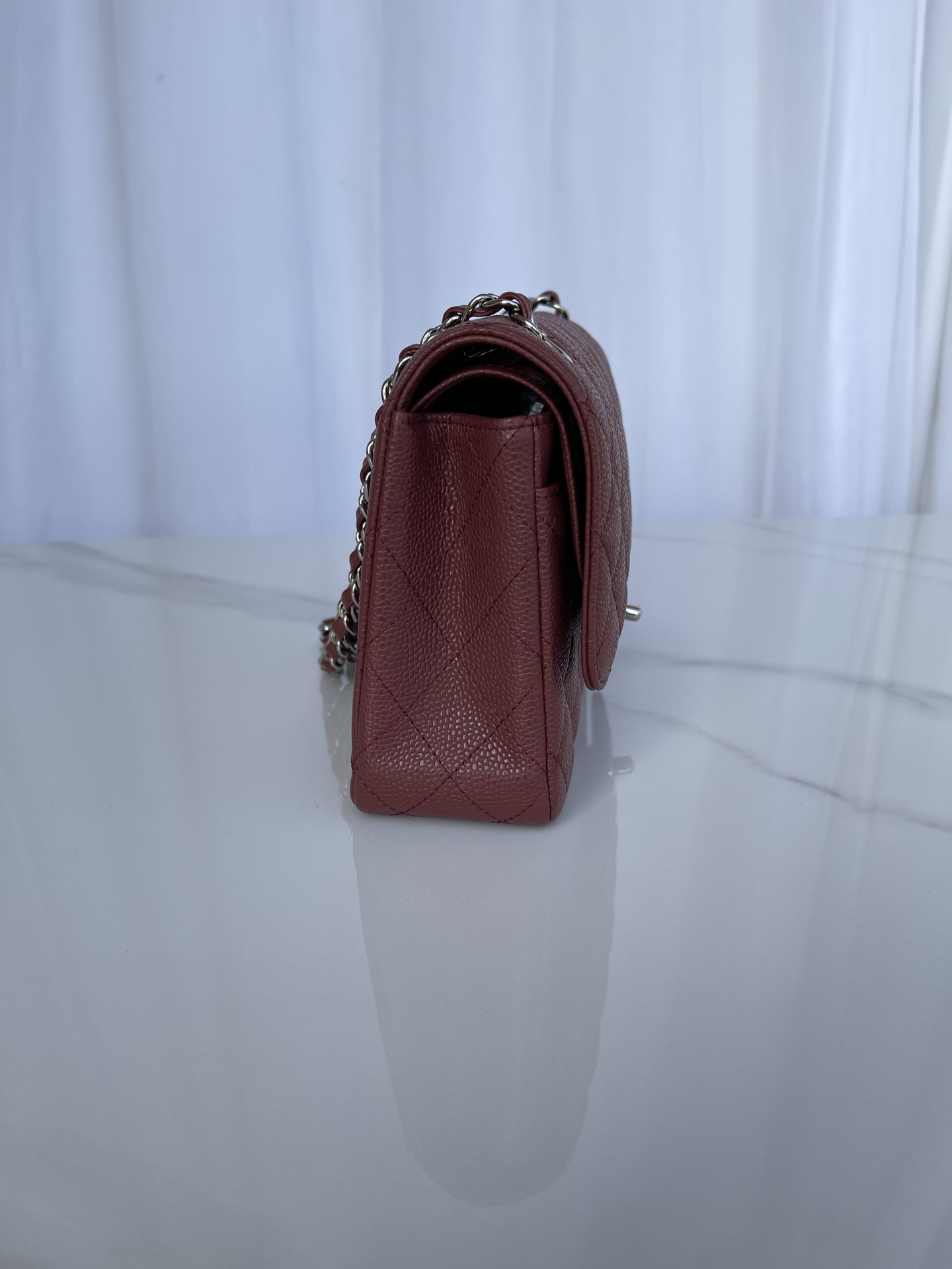 CHANEL CLASSIC HANDBAG Silver-Tone Metal 6 × 9.9 × 2.5 in - Image 10