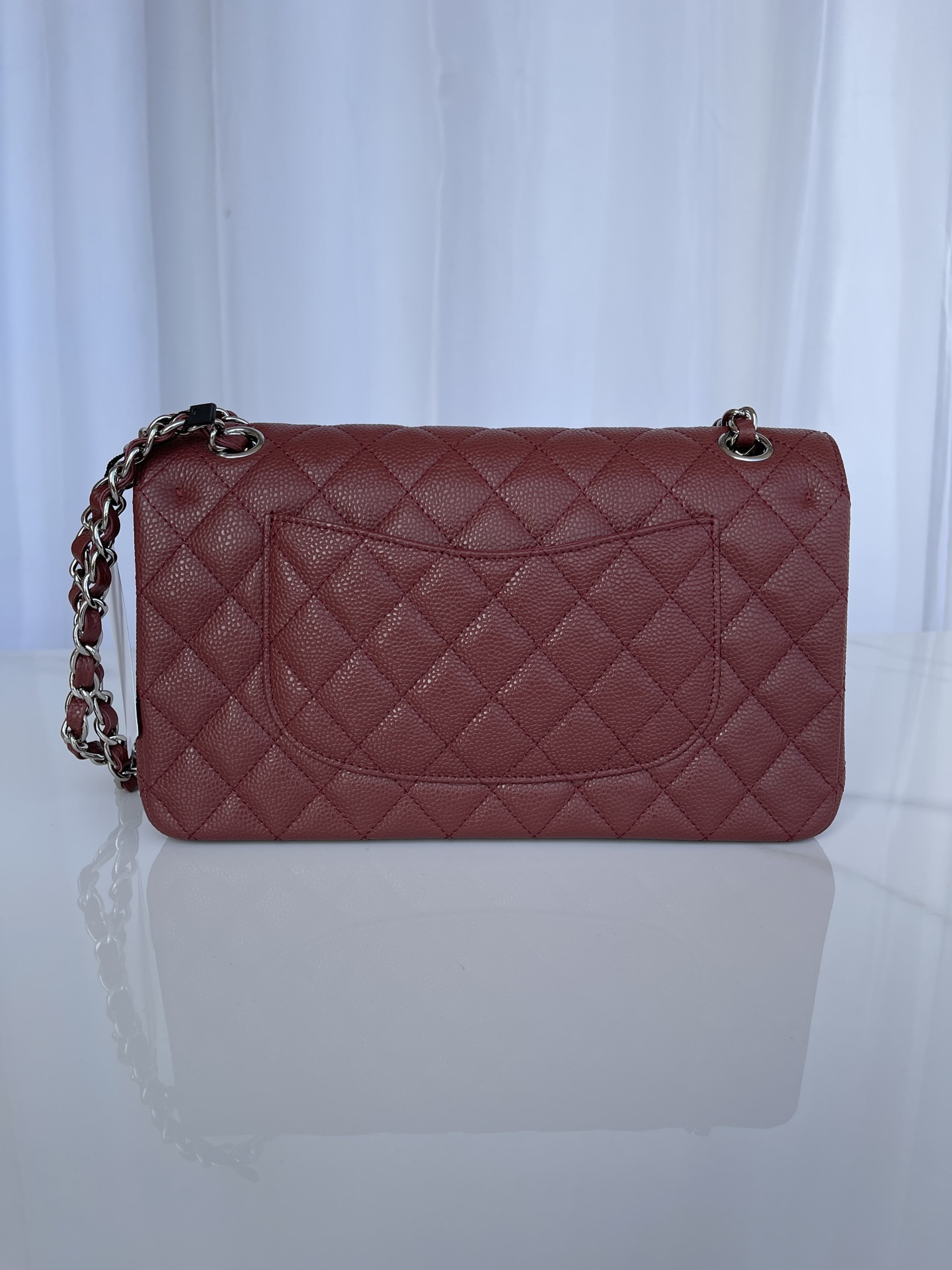 CHANEL CLASSIC HANDBAG Silver-Tone Metal 6 × 9.9 × 2.5 in - Image 9