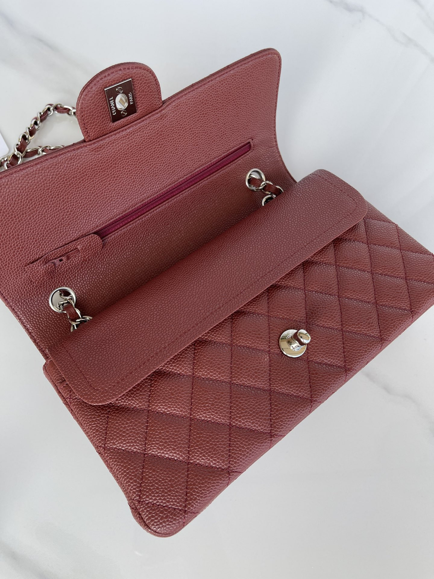 CHANEL CLASSIC HANDBAG Silver-Tone Metal 6 × 9.9 × 2.5 in - Image 7