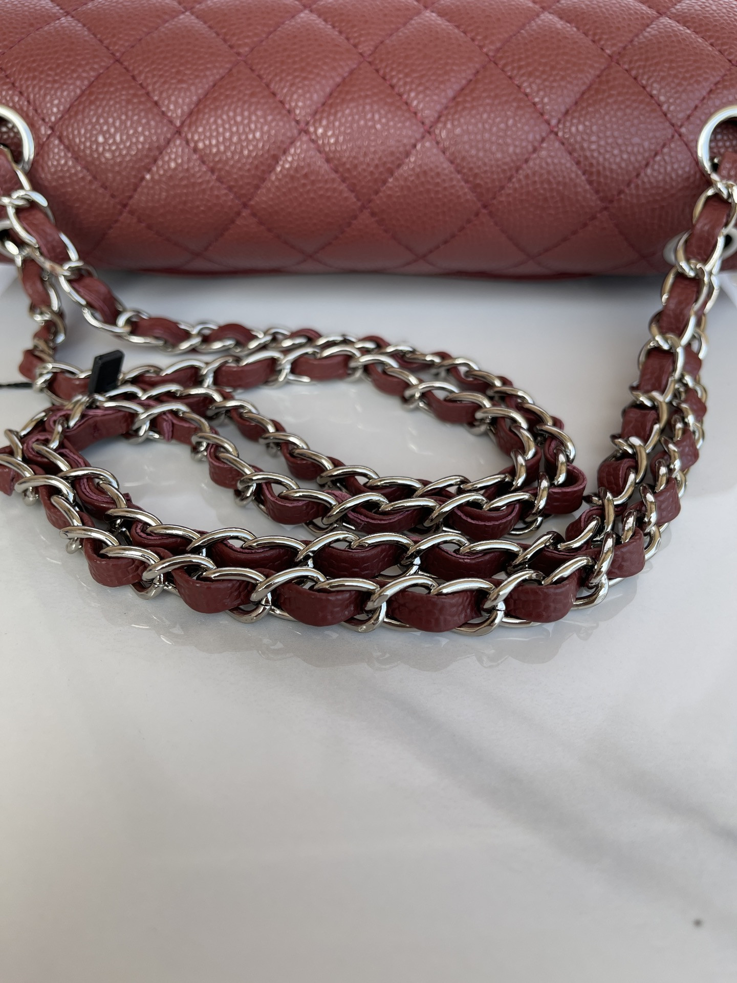 CHANEL CLASSIC HANDBAG Silver-Tone Metal 6 × 9.9 × 2.5 in - Image 3
