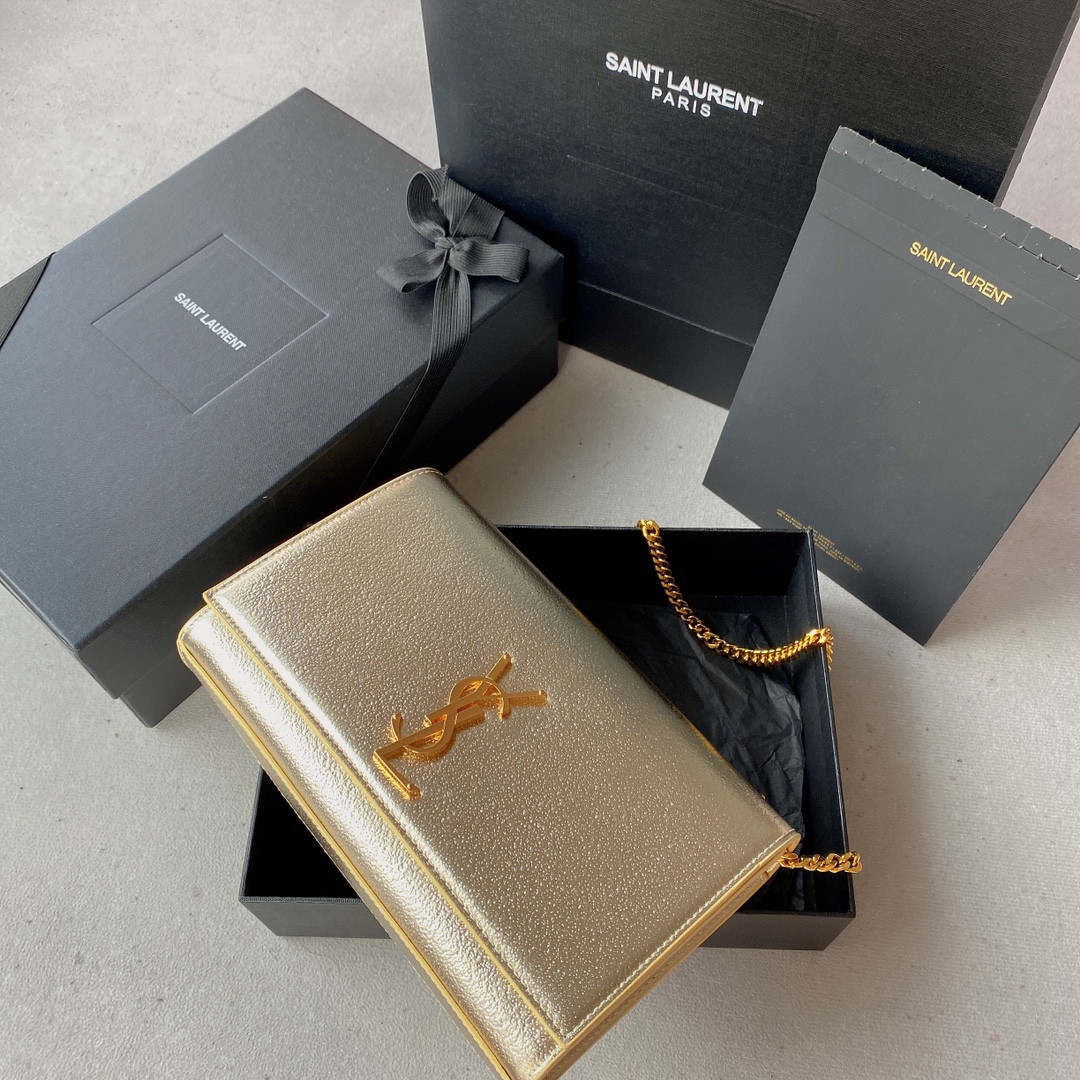 YSL KATE SMALL IN METALLIC LEATHER 20x12x5cm - Image 2