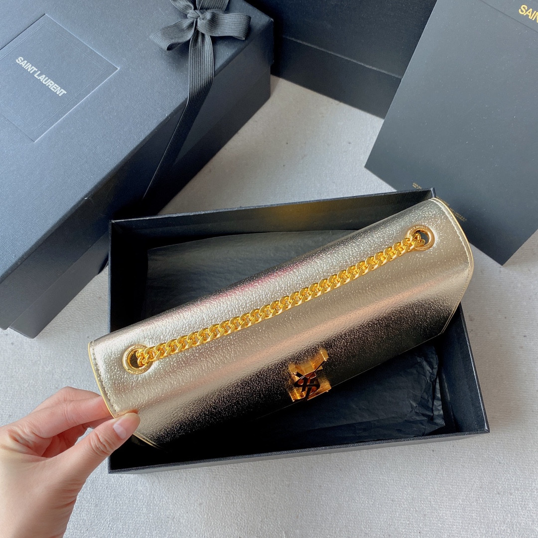 YSL KATE SMALL IN METALLIC LEATHER 20x12x5cm - Image 9