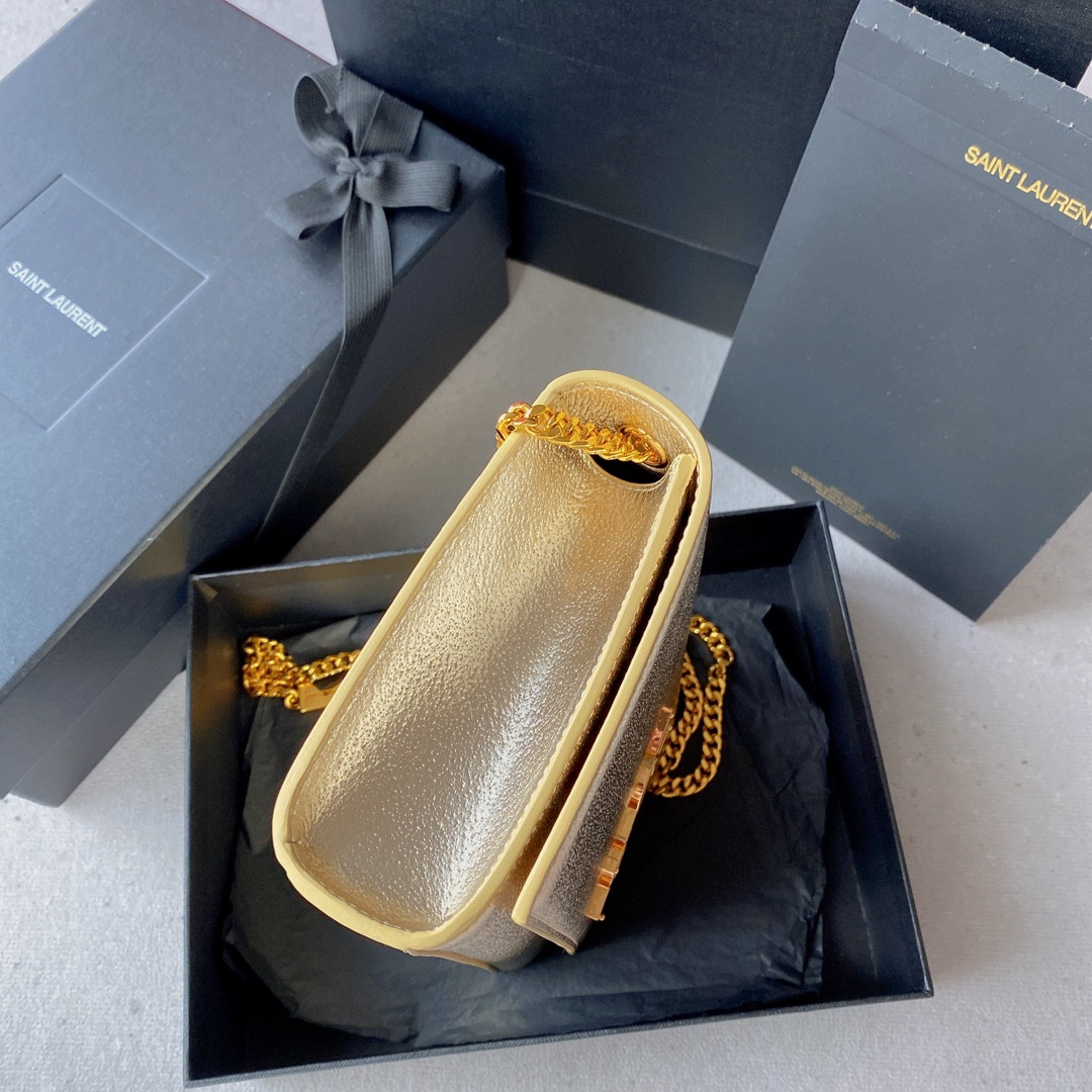 YSL KATE SMALL IN METALLIC LEATHER 20x12x5cm - Image 10