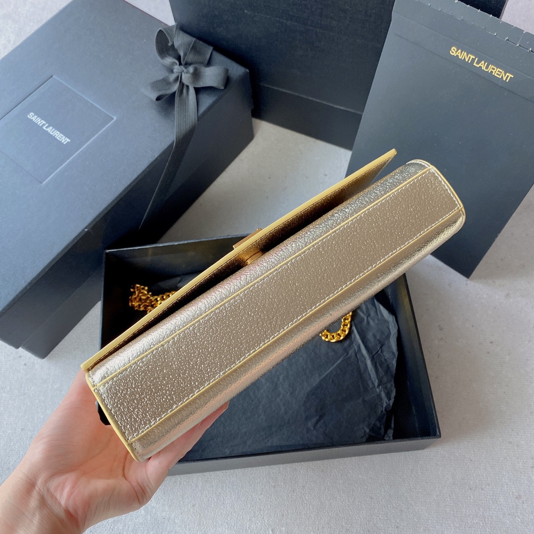 YSL KATE SMALL IN METALLIC LEATHER 20x12x5cm - Image 3