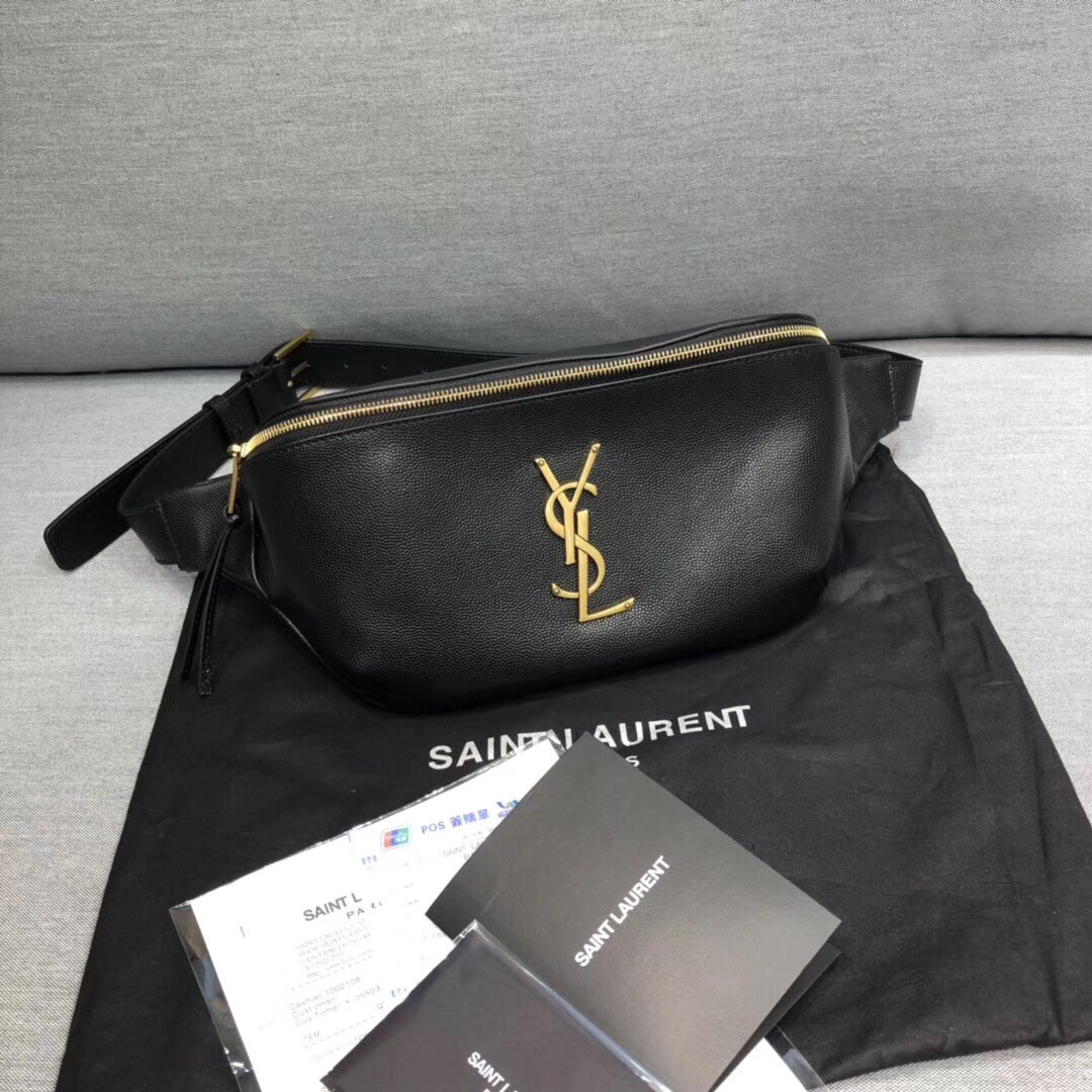 YSL CASSANDRE CLASSIC belt bag in grain de poudre embossed leather 25 x 14 x 3.5 cm