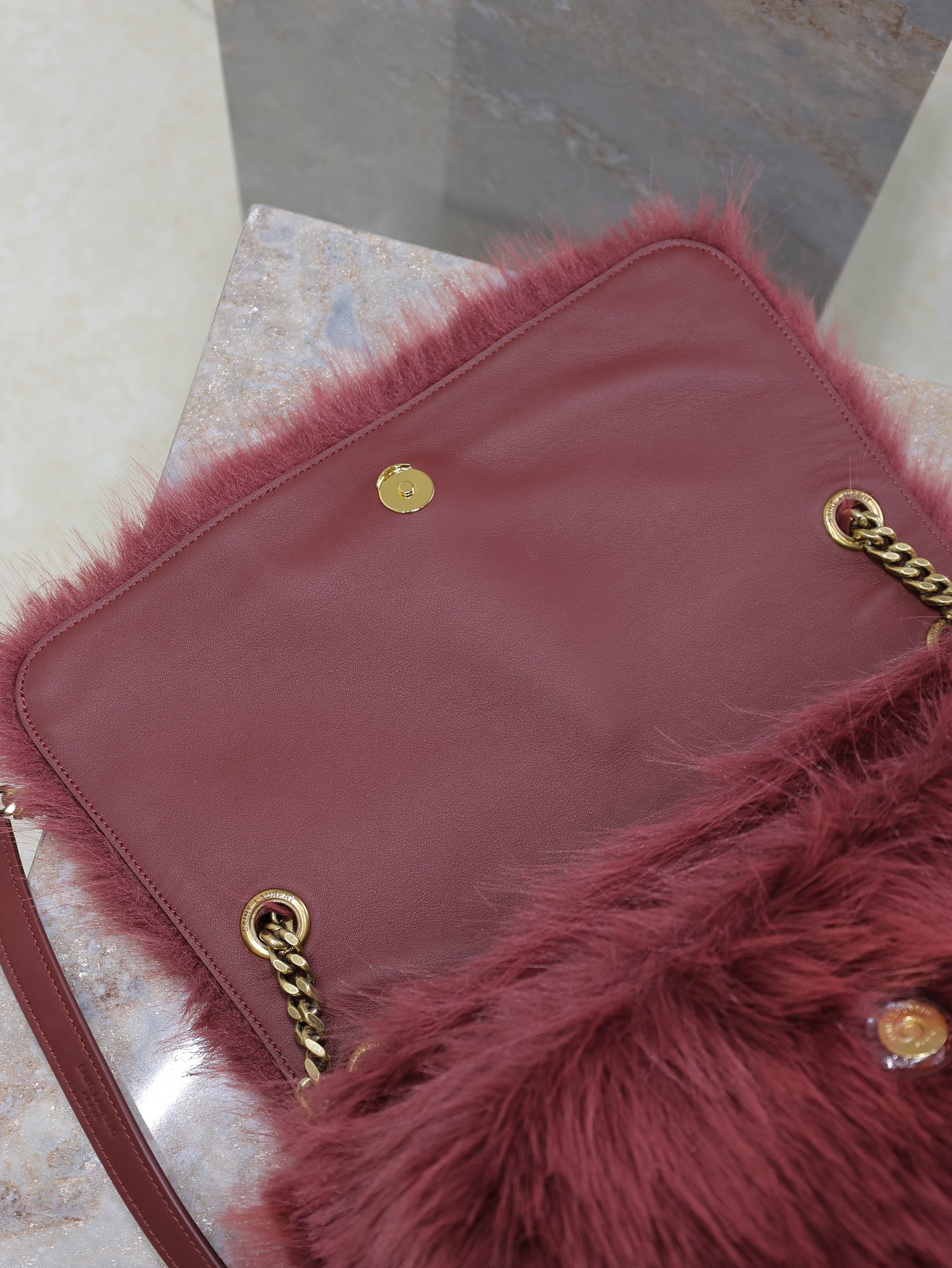 YSL NIKI LARGE IN SHEARLING 32x23x9cm - Image 9