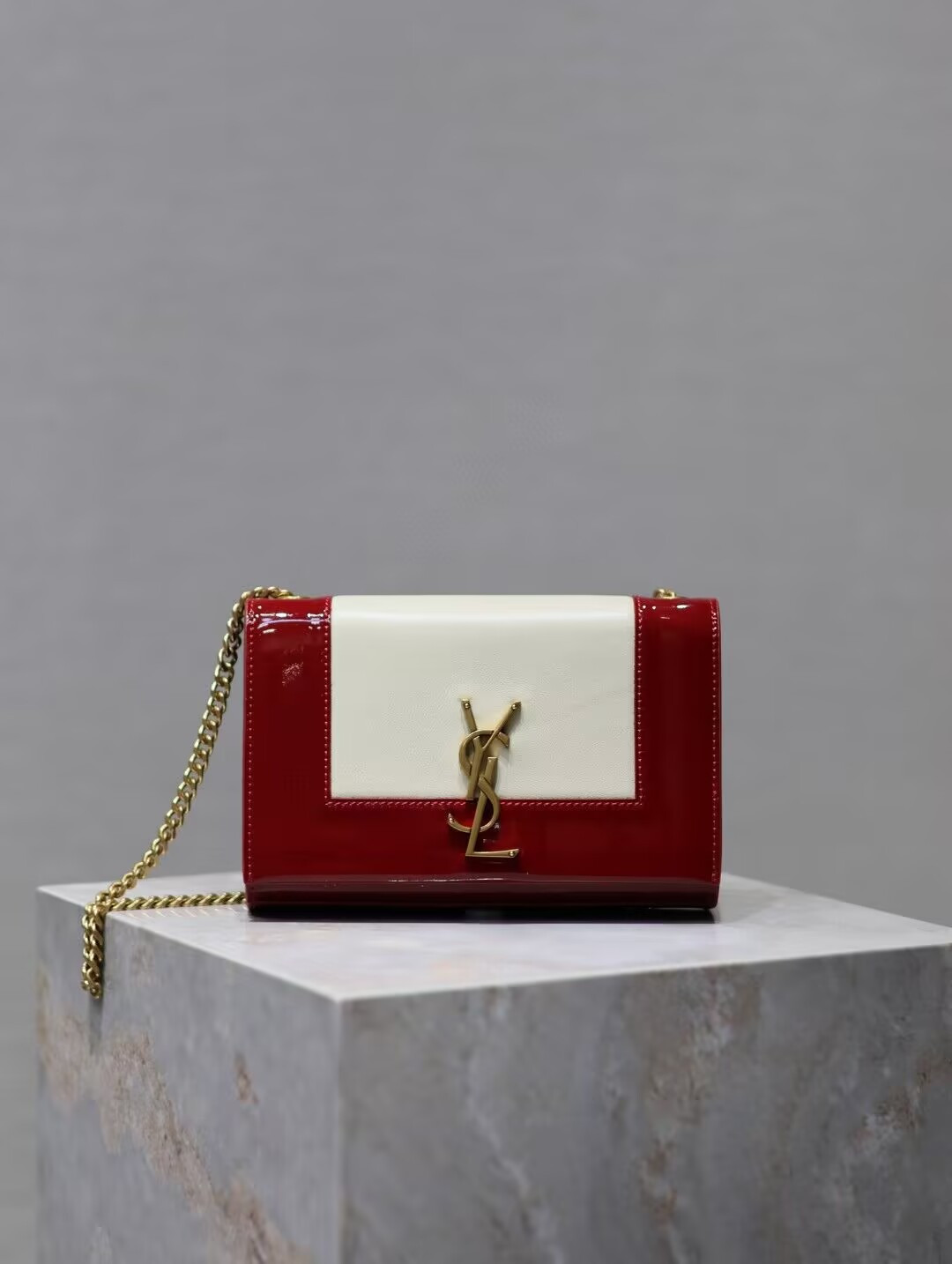 YSL KATE Nappa Patent Calfskin Two-Toned 20x13.5x6cm - Image 2