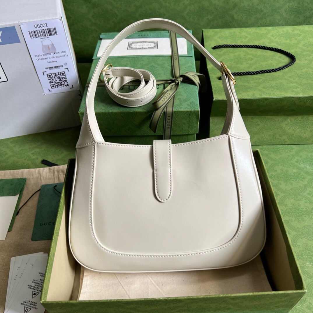 GUCCI JACKIE SMALL SHOULDER BAG Ivory 10.8 x 7.5 x 1.6 - Image 9