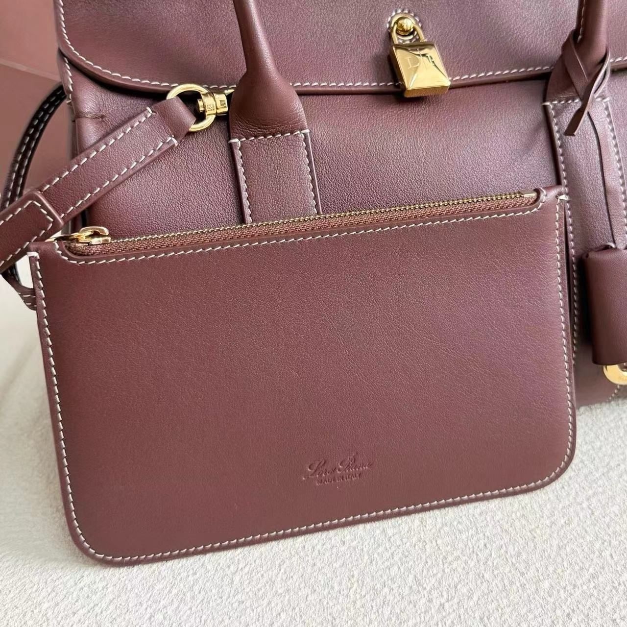 Loro Piana Loom Bag L25 Smooth Calfskin 25x18x12.5cm - Image 8