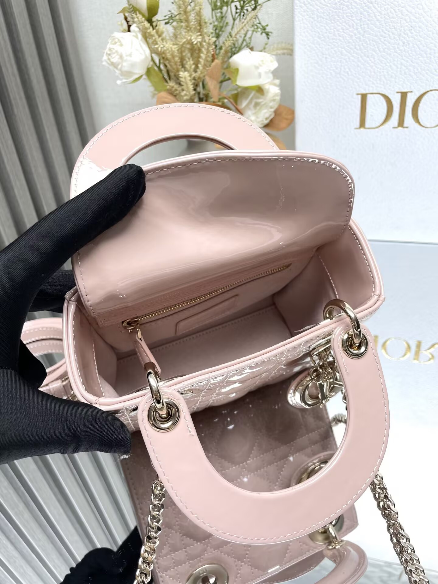 MINI LADY DIOR DIORAMOUR BAG 17x15x7cm - Image 7
