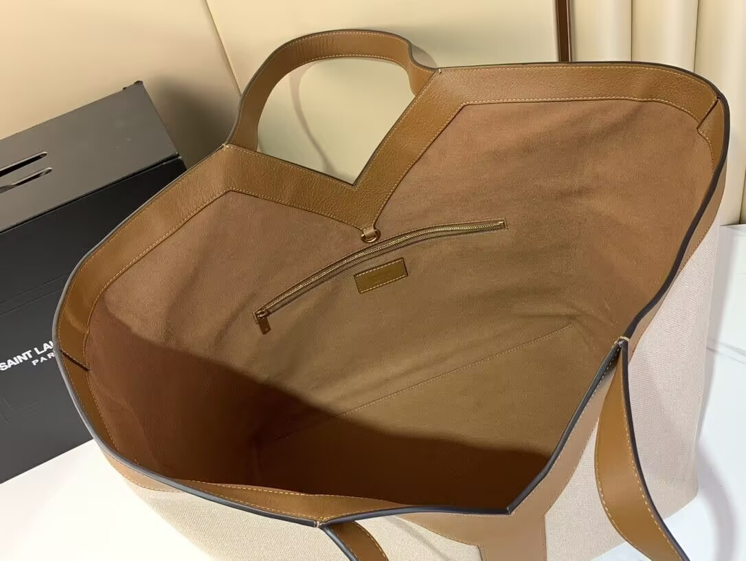 YSL Y Tote In Canvas And Leather 37*32*7cm - Image 5