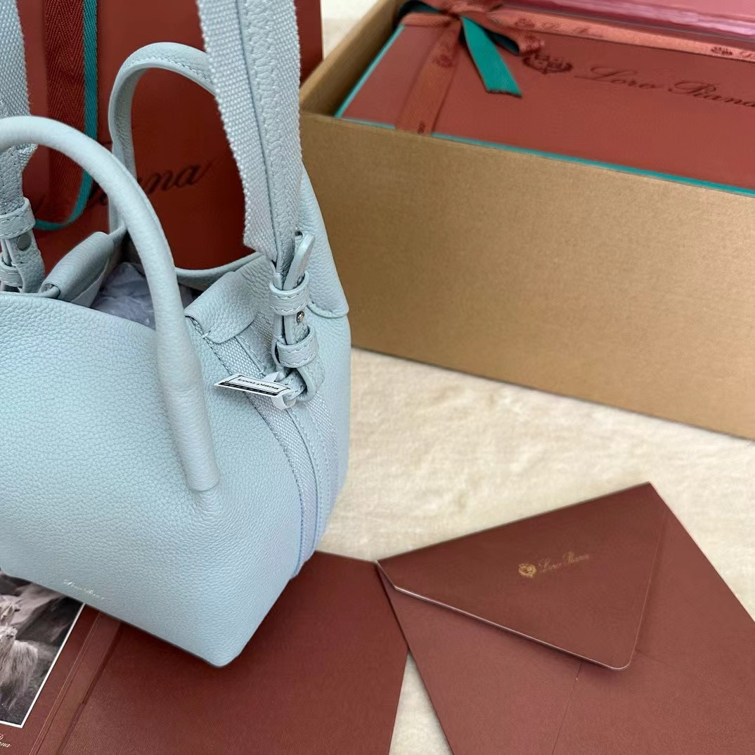Loro Piana Small Bale Bag Grained Calfskin(21*17*17cm) - Image 8