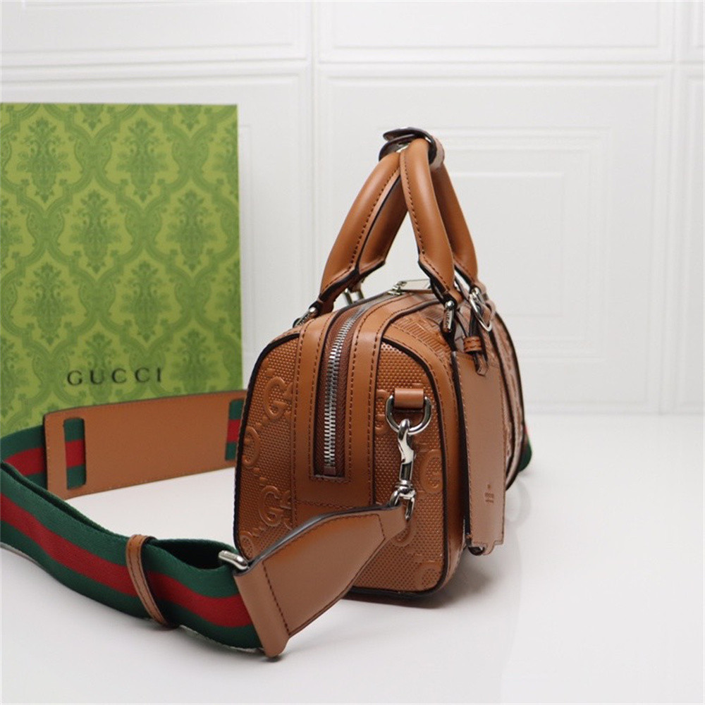 GUCCI JUMBO GG MINI DUFFLE BAG BROWN 8.6 x 5.9 x 4.9 - Image 3