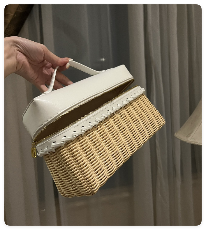 Loro Piana Extra Pocket L27 Wicker Bag FAN4043 (27*16*10cm) - Image 8