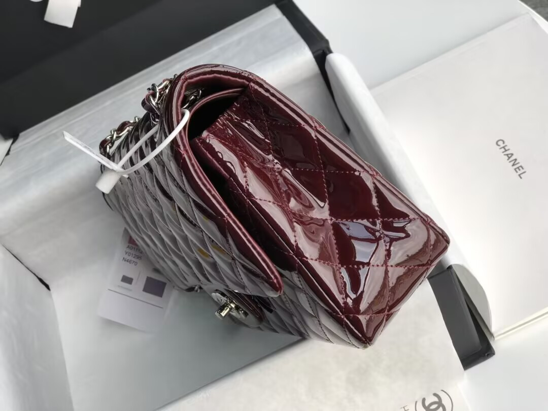 Chanel Classic Flap Bag Burgundy 25cm - Image 9