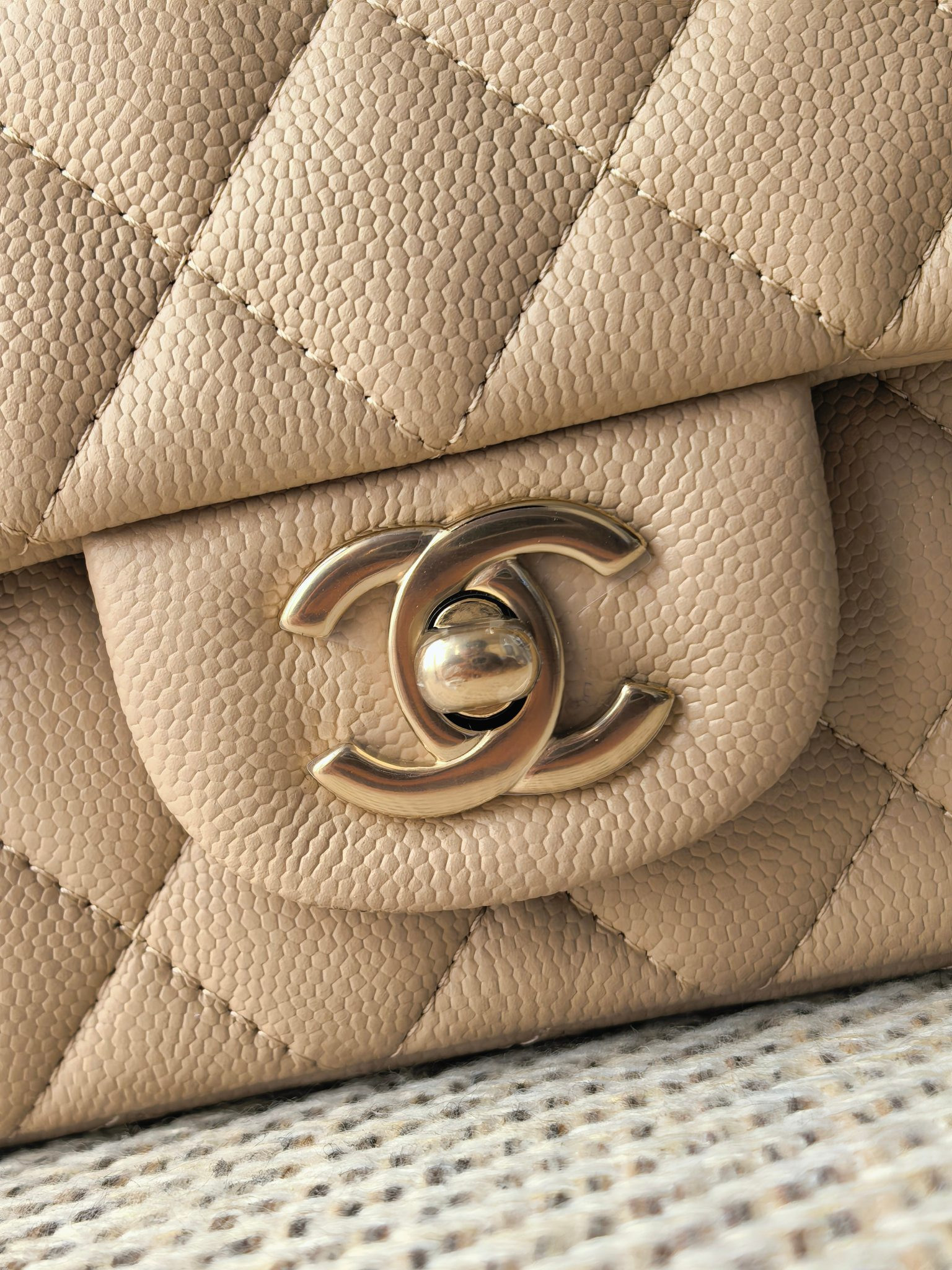 Chanel Mini Flap Bag Milky Tea Color Light Gold Hardware 20x12x6cm - Image 9