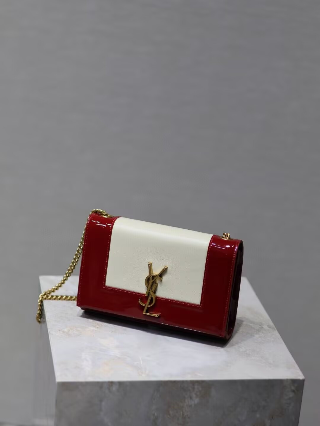 YSL KATE Nappa Patent Calfskin Two-Toned 20x13.5x6cm - Image 3